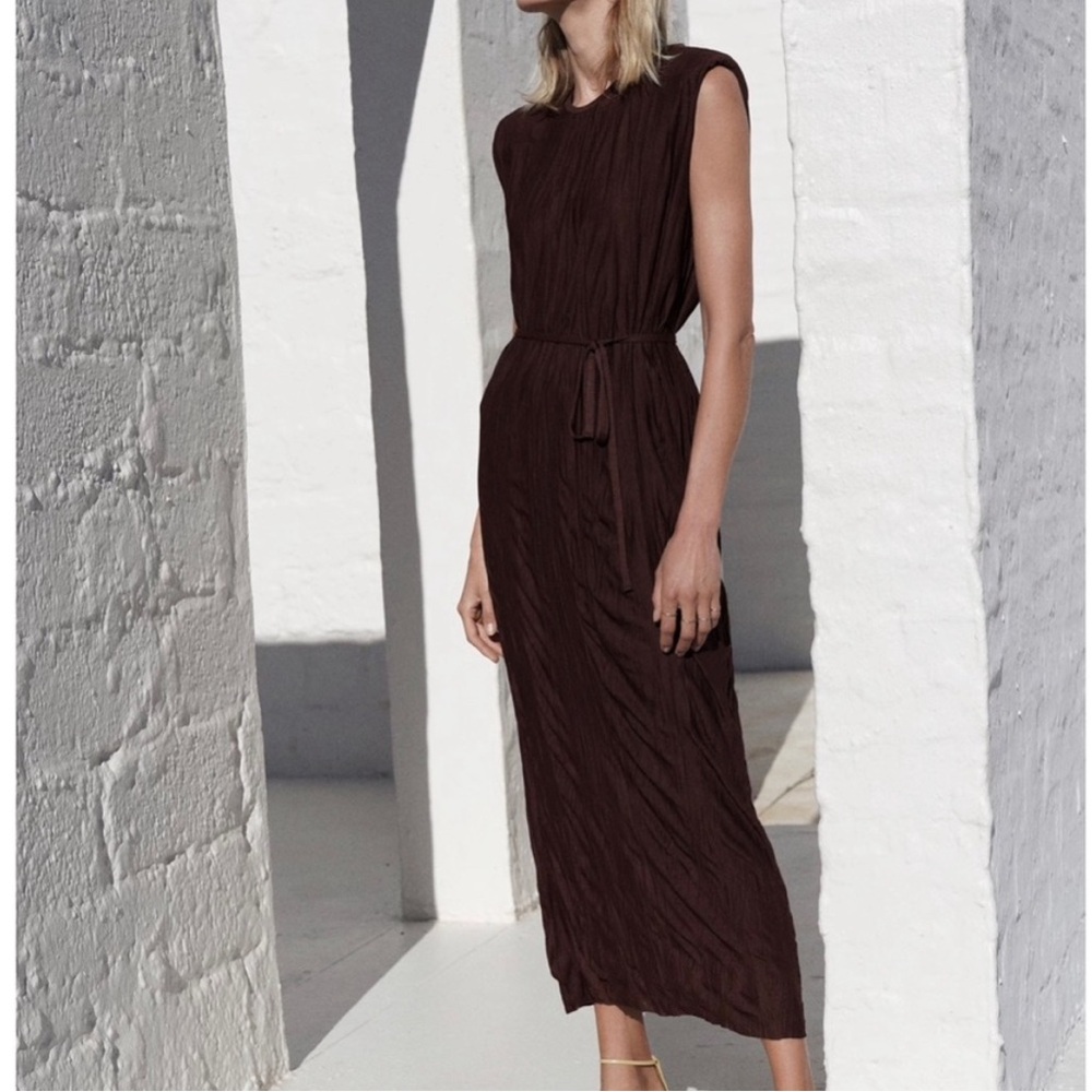Zara S sleeveless short sleeve midi shirt tunic dress